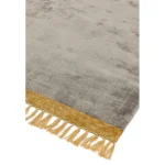 Covor argintiu din vascoza lucrat manual modern model uni Elgin Silver Mustard 10 mm 120x170 cm ELGI120170SILV