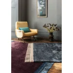 Covor petrol din vascoza lucrat manual modern model uni Elgin Petrol Pink 10 mm 120x170 cm ELGI120170PETR