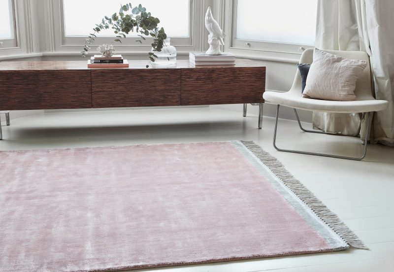 Covor roz din vascoza lucrat manual modern model uni Elgin Pink Silver 10 mm 120x170 cm ELGI120170PINK - imagine 2