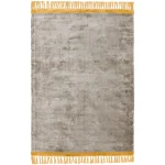 Covor argintiu din vascoza lucrat manual modern model uni Elgin Silver Mustard 10 mm 160×230 cm ELGI160230SILV