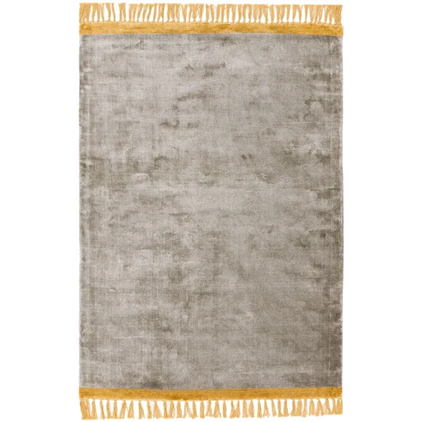 Covor argintiu din vascoza lucrat manual modern model uni Elgin Silver Mustard 10 mm 120x170 cm ELGI120170SILV