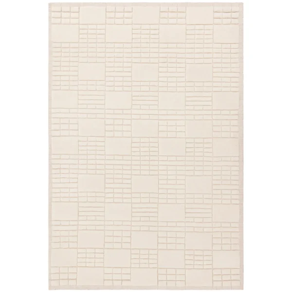 Covor crem neutral din lana noua zeelanda modern model geometric boho Empire Cream Neutral 10-16 mm 120x170 cm EMPI1201700002