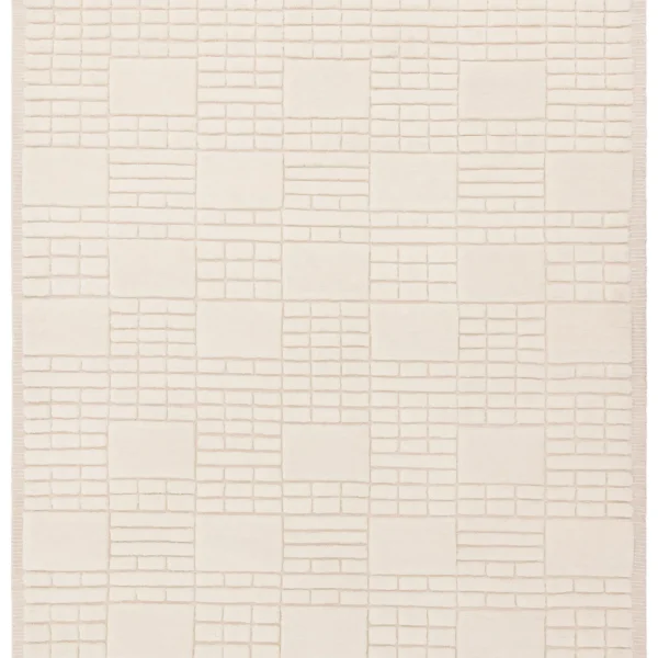 Covor crem neutral din lana noua zeelanda modern model geometric boho Empire Cream Neutral 10-16 mm 120x170 cm EMPI1201700002