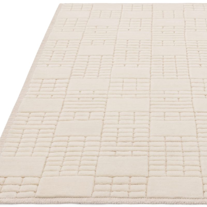 Covor crem neutral din lana noua zeelanda modern model geometric boho Empire Cream Neutral 10-16 mm 120x170 cm EMPI1201700002
