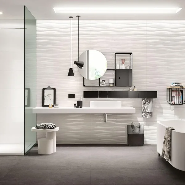 Faianta Alba Rectificata Lucioasa Marazzi Essenziale Lux 40X120 cm MMFK