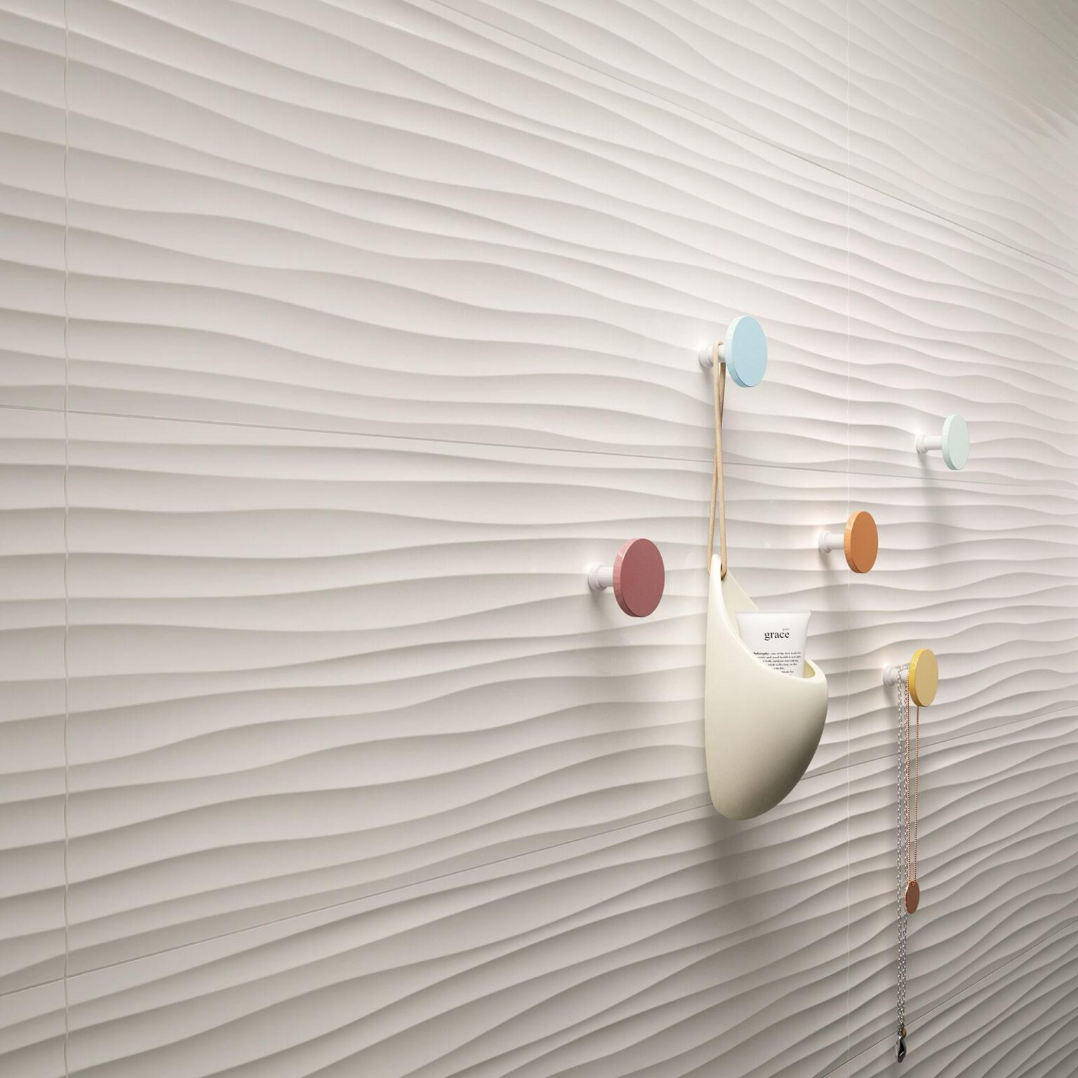 Faianta Alba Rectificata Satinata Semi-Mata Marazzi Essenziale Wave 3D 40X120 cm MMFN