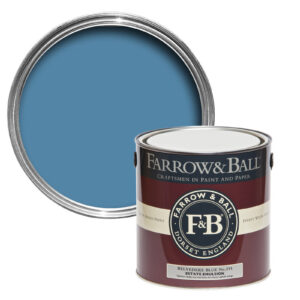 Vopsea albastra mata 2 la suta luciu pentru interior Farrow and Ball Estate Emulsion Belvedere Blue No. 215 2.5 Litri