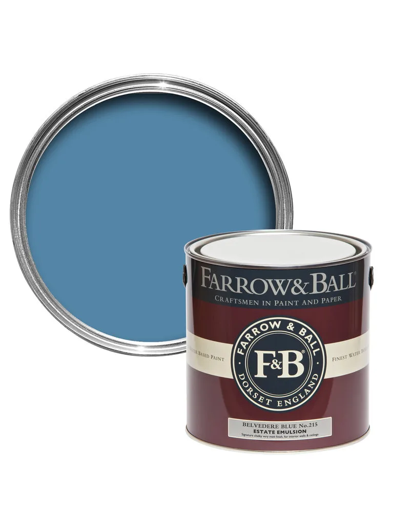 Vopsea albastra, interior, satin, Modern Eggshell Belvedere Blue No.215, Farrow & Ball, 5L