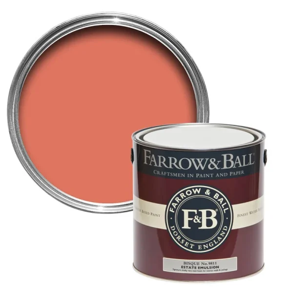 Vopsea orange mata 2 la suta luciu pentru interior Farrow and Ball Estate Emulsion No. 9811 2.5 Litri