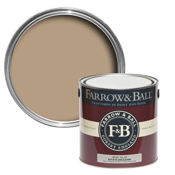 Vopsea bej mata 2 la suta luciu pentru interior Farrow and Ball Estate Emulsion Buff No. 20 2.5 Litri