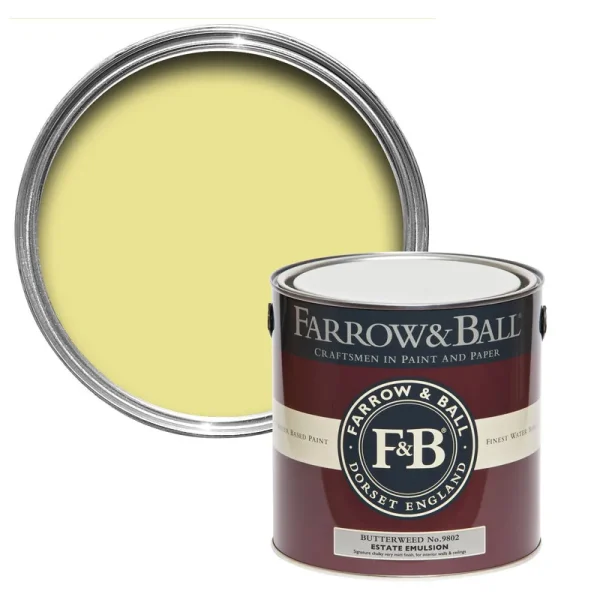 Vopsea galbena mata 2 la suta luciu pentru interior Farrow and Ball Estate Emulsion No. 9802 2.5 Litri