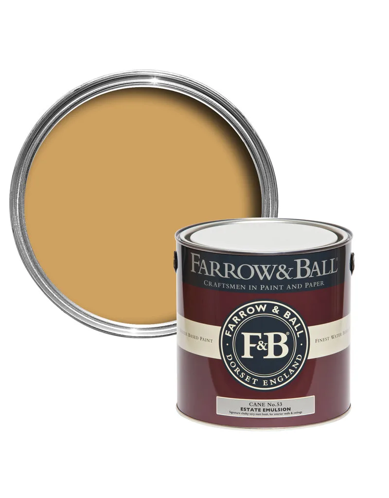 Vopsea galbena satinata 20 la suta luciu pentru interior Farrow and Ball Estate Eggshell Cane No. 53 5 Litri