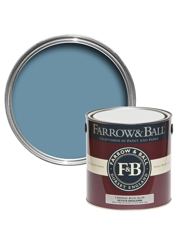 Vopsea albastra mata 7 la suta luciu pentru interior Farrow and Ball Modern Emulsion Chinese Blue No. 90 2.5 Litri