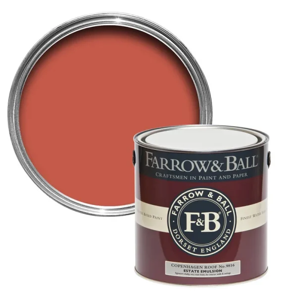 Vopsea rosie mata 2 la suta luciu pentru interior Farrow and Ball Estate Emulsion No. 9816 2.5 Litri