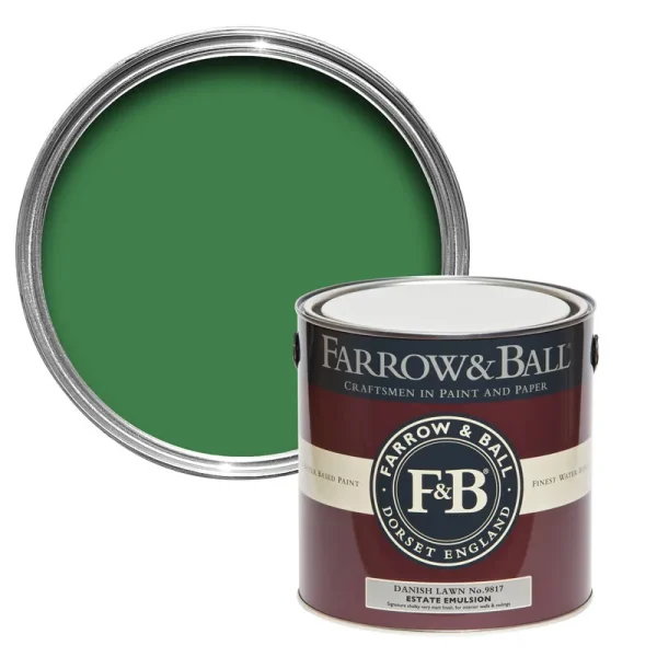 Vopsea verde mata 2 la suta luciu pentru interior Farrow and Ball Estate Emulsion No. 9817 2.5 Litri