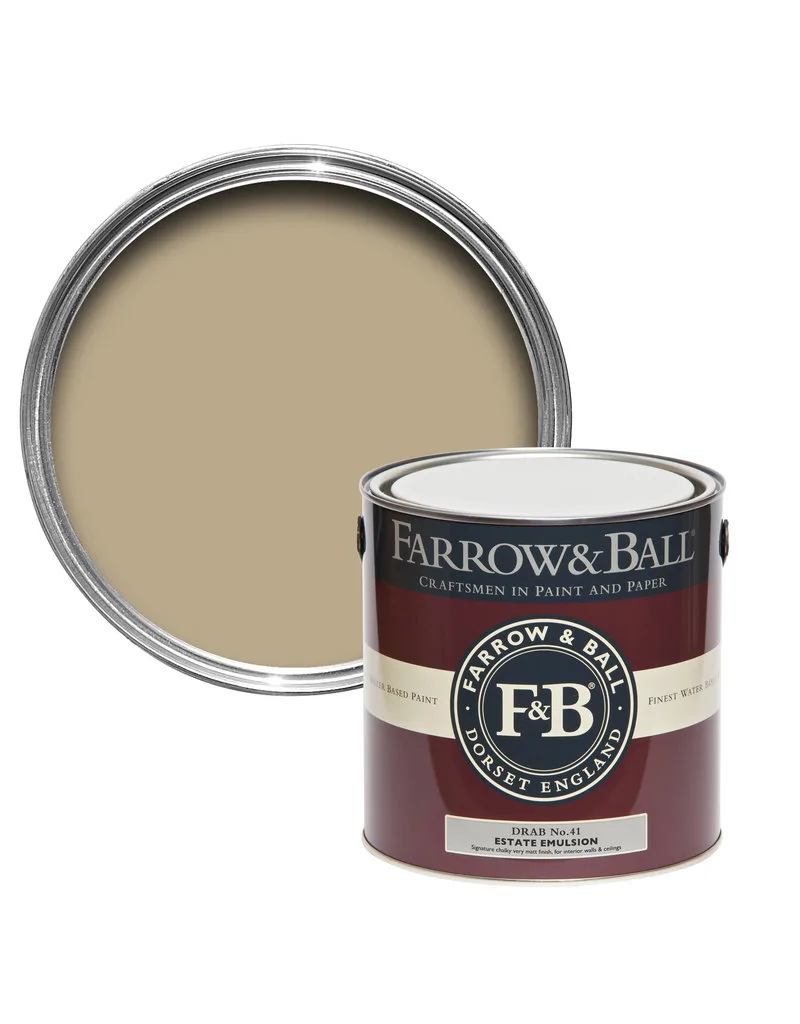 Vopsea maro satinata 40 la suta luciu pentru interior Farrow and Ball Modern Eggshell Drab No. 41 2.5 Litri