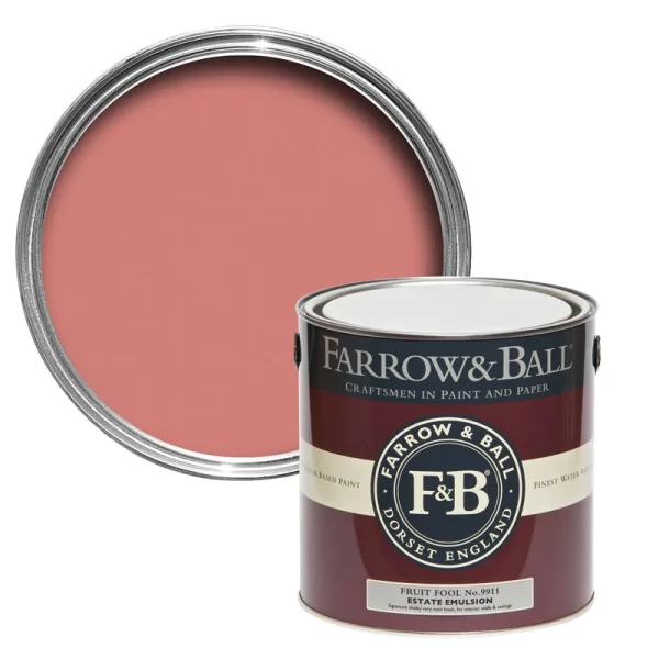 Vopsea roz mata 2 la suta luciu pentru interior Farrow and Ball Estate Emulsion Fruit Fool No. 9911 2.5 Litri