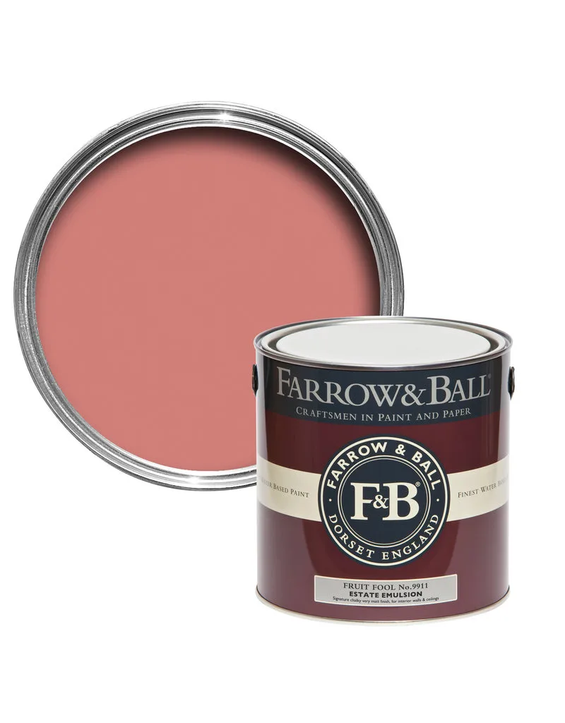 Vopsea roz lucioasa 95 la suta luciu pentru interior exterior Farrow and Ball Full Gloss Fruit Fool No. 9911 2.5 Litri