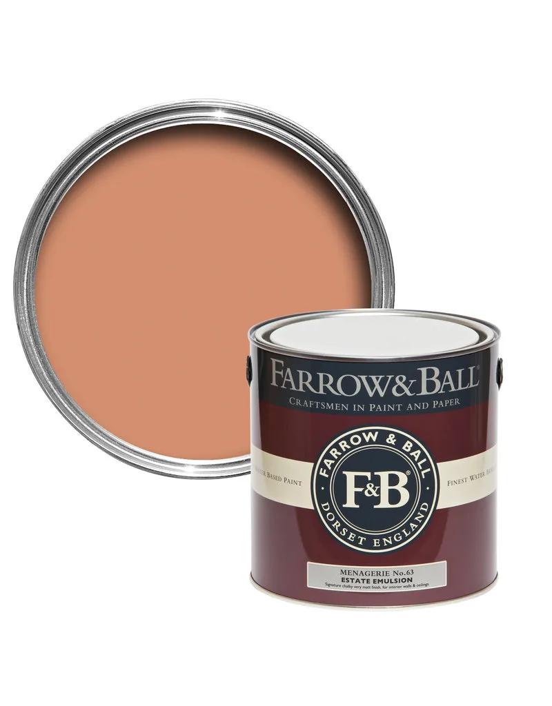 Vopsea rosie satinata 20 la suta luciu pentru interior Farrow and Ball Estate Eggshell Menagerie No. 63 5 Litri