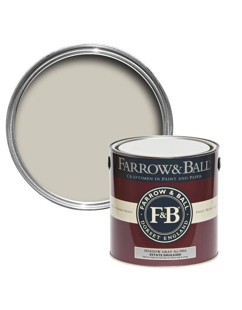 Vopsea gri satinata 40 la suta luciu pentru interior Farrow and Ball Modern Eggshell Shadow Gray No. 9904 750 ml