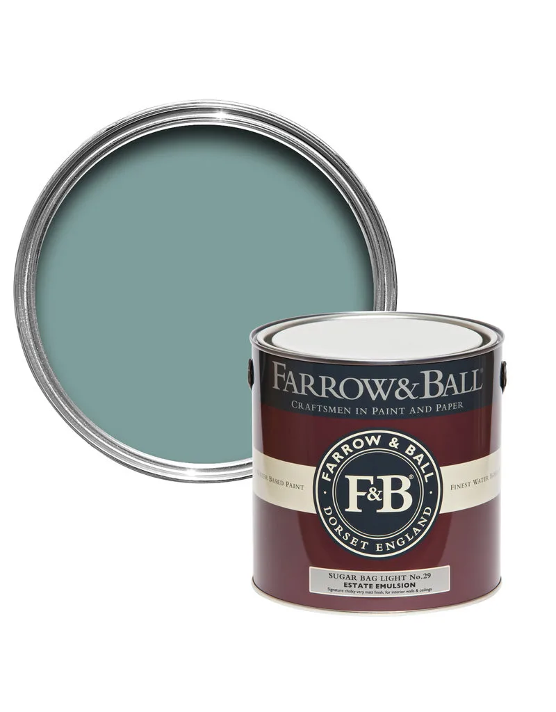 Vopsea albastra mata 2 la suta luciu pentru interior Farrow and Ball Casein Distemper Sugar Bag Light No. 29 5 Litri