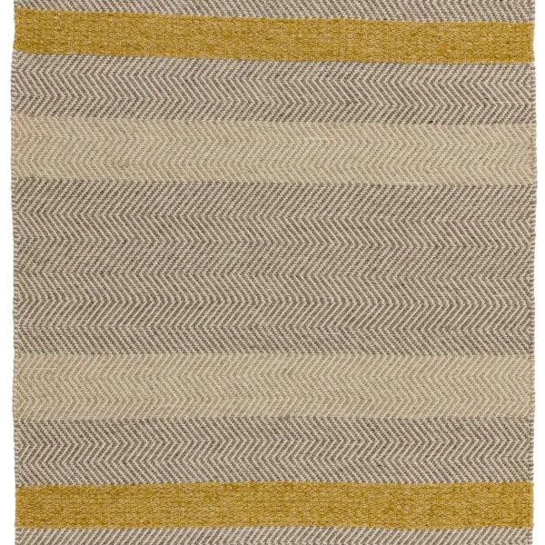 Covor din lana bumbac vascoza lucrat manual modern model geometric Fields Mustard 3 mm 160x230 cm FIEL160230MUST