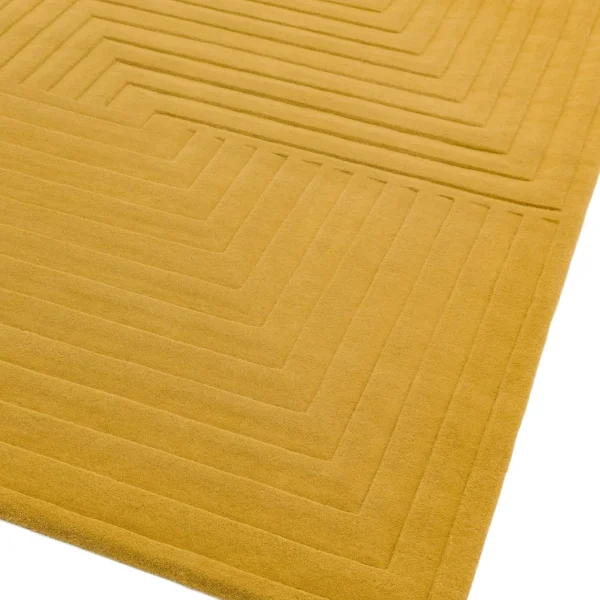 Covor lana, galben, manual, linii in zigzag, Form Ochre, 120x170 cm