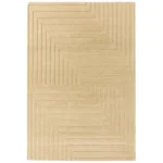 Covor natural din lana lucrat manual modern model geometric dungi Form Natural 12-18 mm 160×230 cm FORM160230NATU