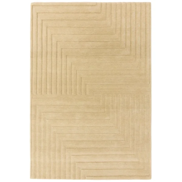 Covor natural din lana lucrat manual modern model geometric dungi Form Natural 12-18 mm 120x170 cm FORM120170NATU