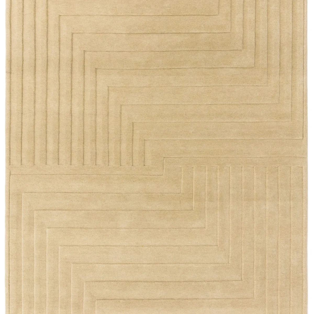 Covor natural din lana lucrat manual modern model geometric dungi Form Natural 12-18 mm 120x170 cm FORM120170NATU