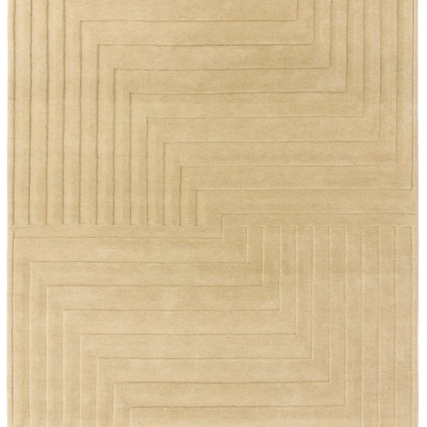 Covor natural din lana lucrat manual modern model geometric dungi Form Natural 12-18 mm 120x170 cm FORM120170NATU