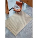 Covor natural din lana lucrat manual modern model geometric dungi Form Natural 12-18 mm 120x170 cm FORM120170NATU