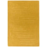 Covor lana, galben, manual, linii in zigzag, Form Ochre, 120×170 cm