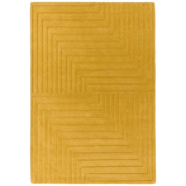 Covor lana, galben, manual, linii in zigzag, Form Ochre, 120x170 cm