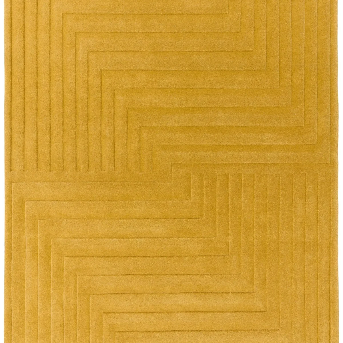 Covor lana, galben, manual, linii in zigzag, Form Ochre, 120x170 cm