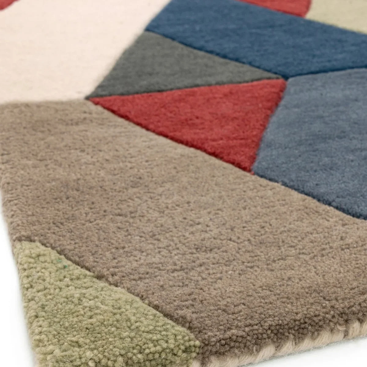 Covor multicolor din lana noua zeelanda lucrat manual modern model geometric Funk Multi 11 mm 70x200 cm FUNK0702000005