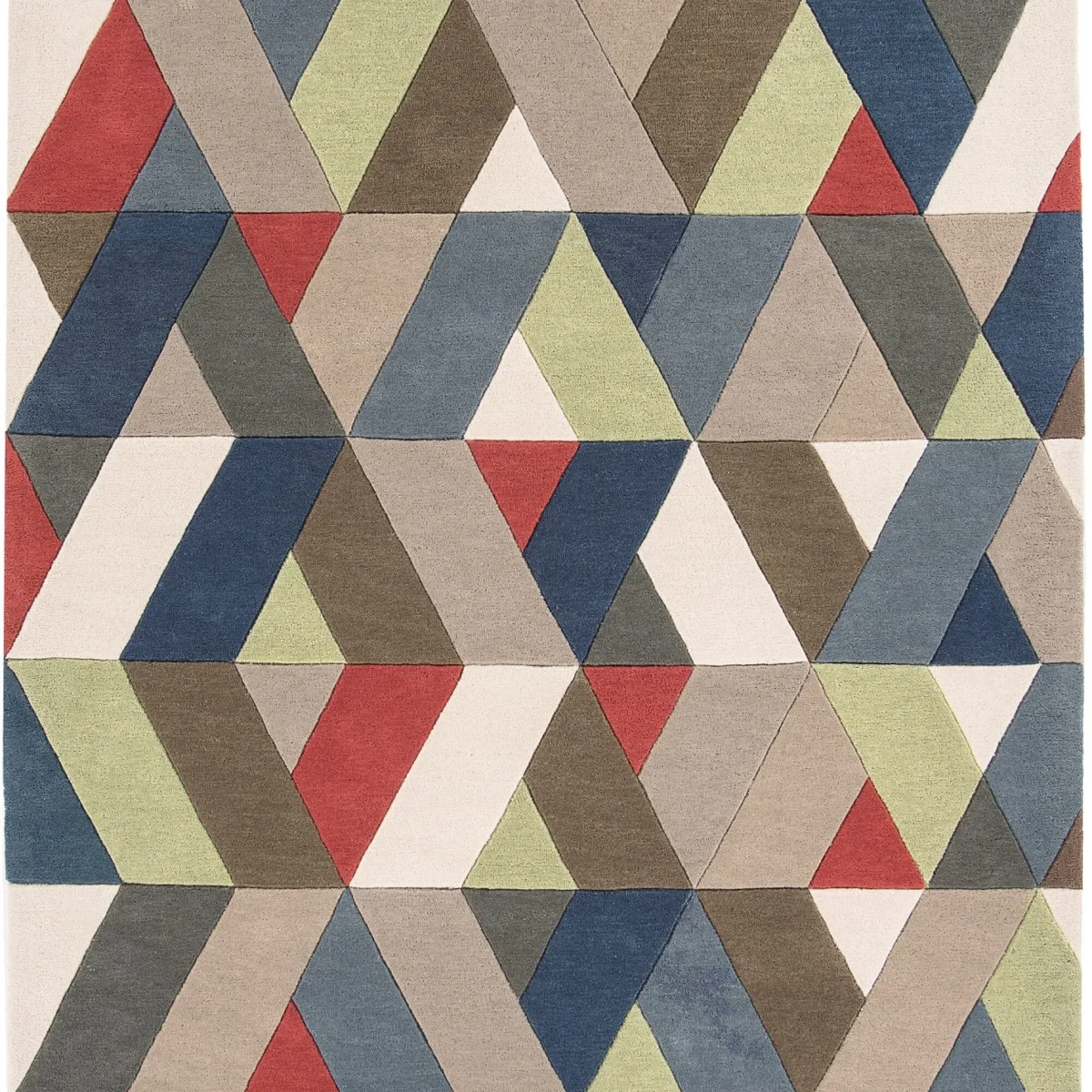 Covor multicolor din lana noua zeelanda lucrat manual modern model geometric Funk Multi 11 mm 70x200 cm FUNK0702000005