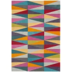 Covor din lana noua zeelanda lucrat manual modern model geometric Funk Triangles 11 mm 70×200 cm FUNK0702000008