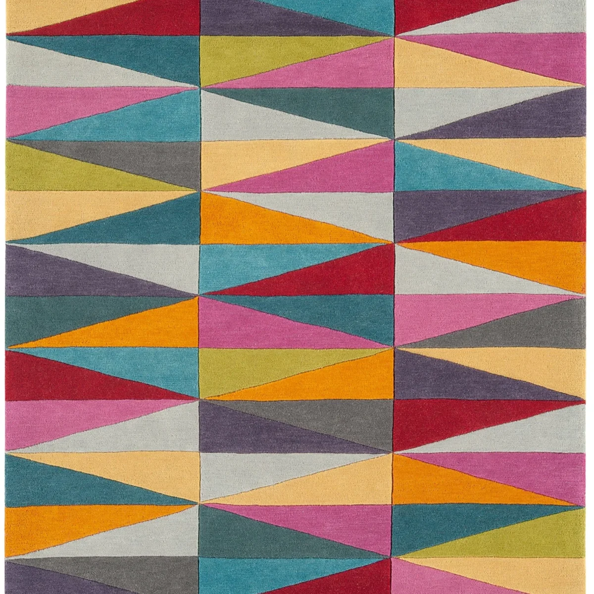 Covor din lana noua zeelanda lucrat manual modern model geometric Funk Triangles 11 mm 70x200 cm FUNK0702000008