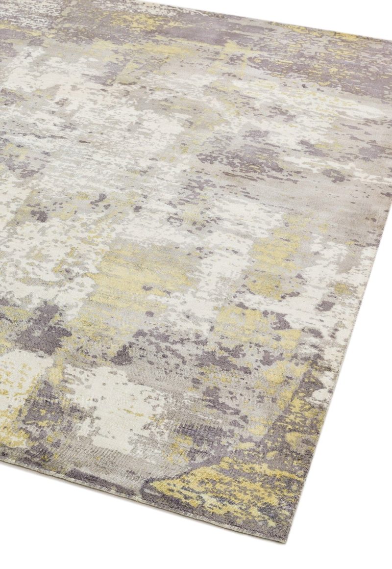 Covor pufos auriu din vascoza lucrat manual modern model abstract Gatsby Gold 6 mm 240x340 cm GATS240340GOLD - imagine 3
