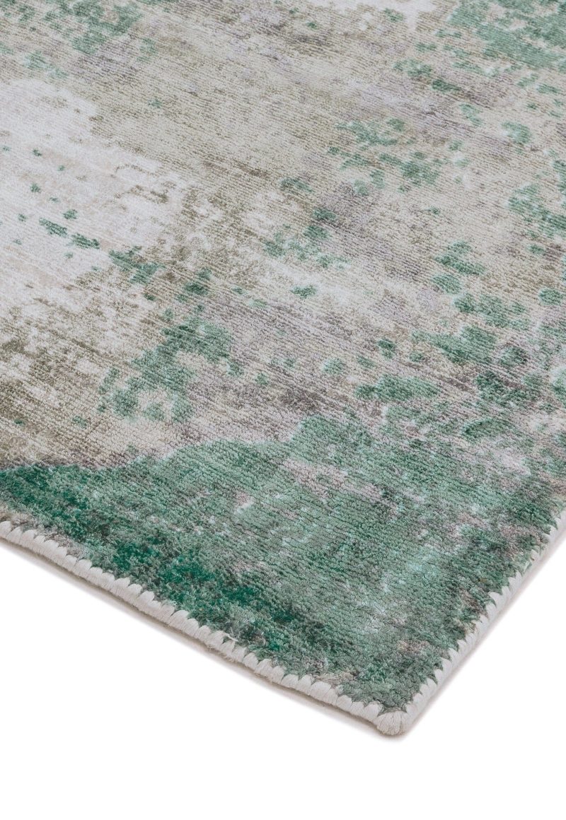 Covor pufos verde din vascoza lucrat manual modern model abstract Gatsby Green 6 mm 160x230 cm GATS160230GREE - imagine 3