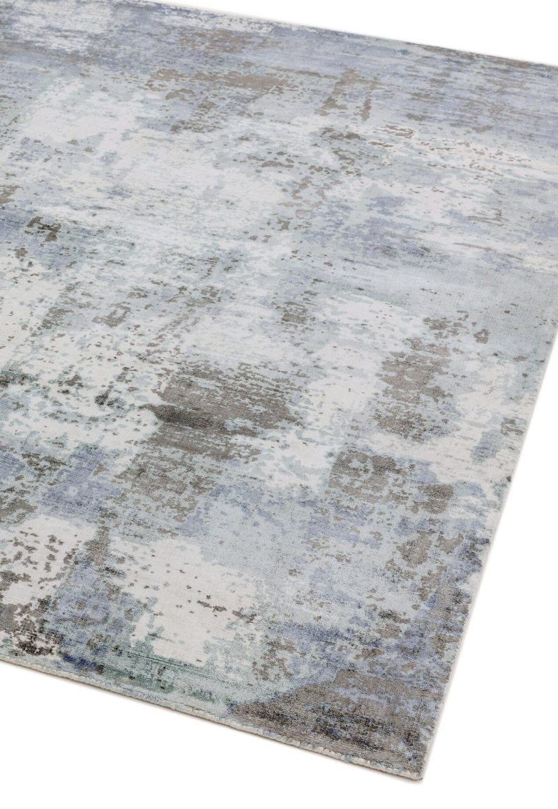 Covor pufos navy din vascoza lucrat manual modern model abstract Gatsby Navy 6 mm 200x290 cm GATS200290NAVY - imagine 2