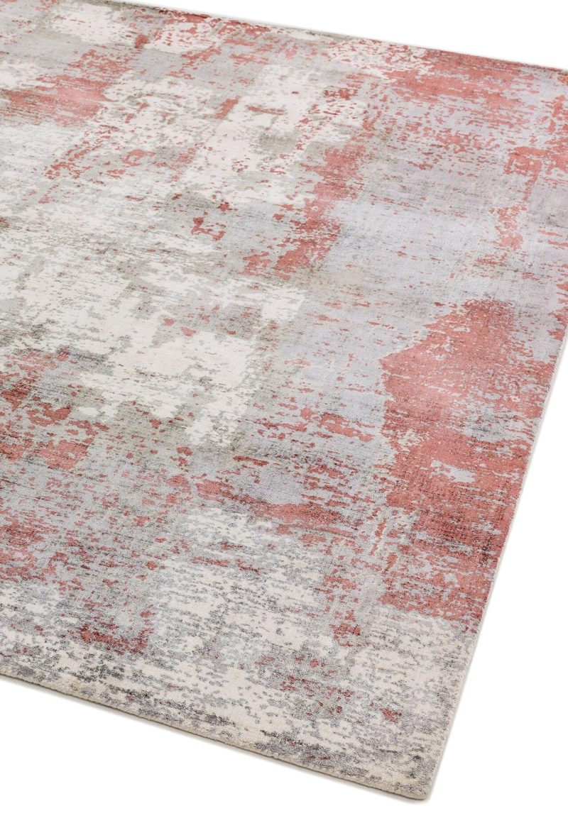 Covor pufos rosu din vascoza lucrat manual modern model abstract Gatsby Red 6 mm 120x170 cm GATS120170REDD - imagine 2