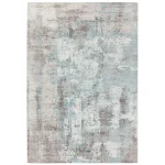 Covor pufos albastru din vascoza lucrat manual modern model abstract Gatsby Blue 6 mm 120x170 cm GATS120170BLUE