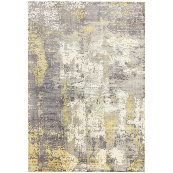 Covor pufos auriu din vascoza lucrat manual modern model abstract Gatsby Gold 6 mm 240x340 cm GATS240340GOLD