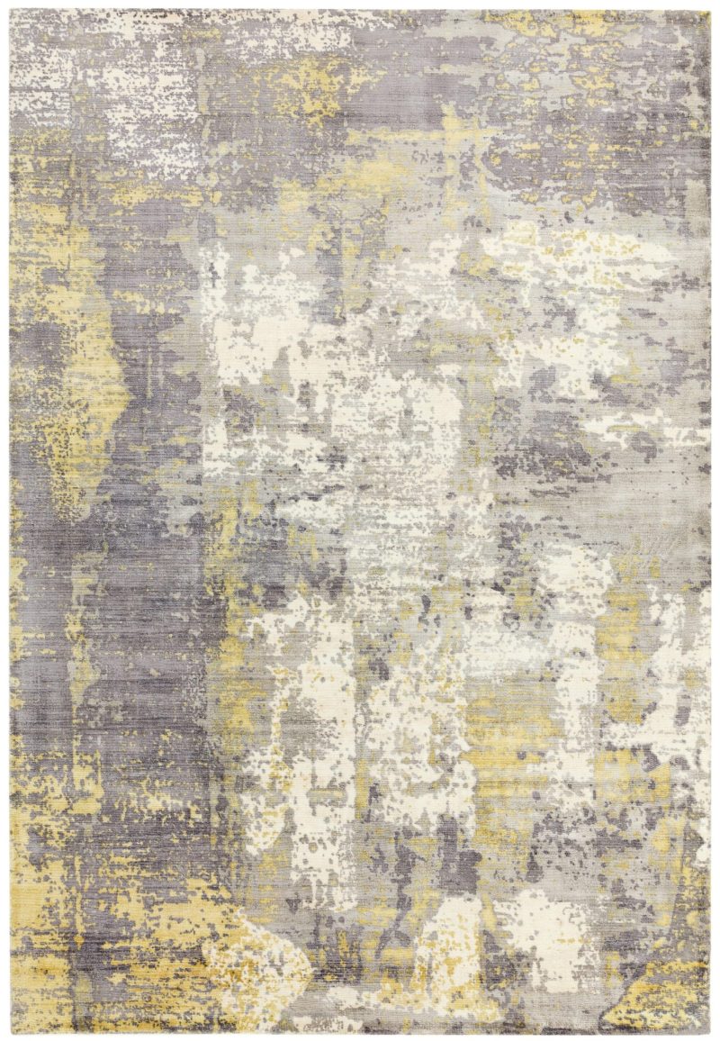 Covor pufos auriu din vascoza lucrat manual modern model abstract Gatsby Gold 6 mm 240x340 cm GATS240340GOLD