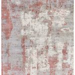 Covor pufos rosu din vascoza lucrat manual modern model abstract Gatsby Red 6 mm 120×170 cm GATS120170REDD