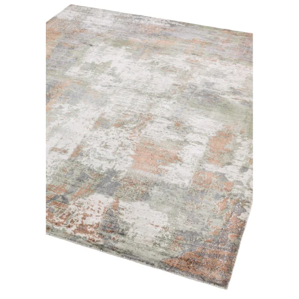 Covor pufos coral din vascoza lucrat manual modern model abstract Gatsby Coral 6 mm 120x170 cm GATS120170CORA