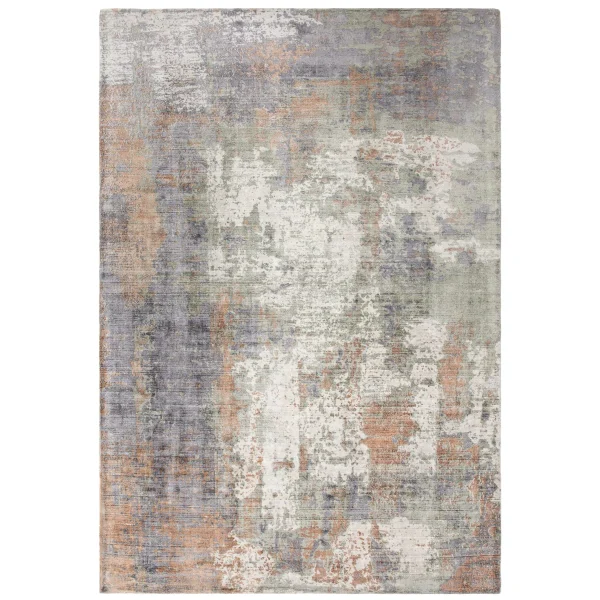 Covor pufos coral din vascoza lucrat manual modern model abstract Gatsby Coral 6 mm 120x170 cm GATS120170CORA