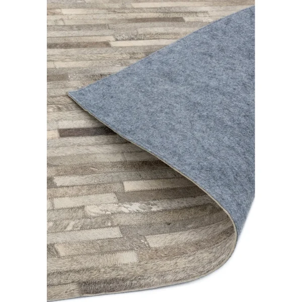Covor pufos din piele lucrat manual modern model geometric Gaucho Light Grey Stripe 3 mm 160x230 cm GAUC160230LGRE